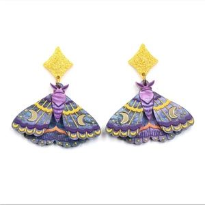 🔥Gypsy Butterfly Moon Earrings Acrylic NWT